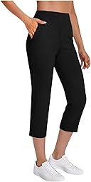 Capri Yoga Pants for Women with Pockets, Womens Golf Capris High Waisted Dressy Work Pant Casual Summer Crop Pants