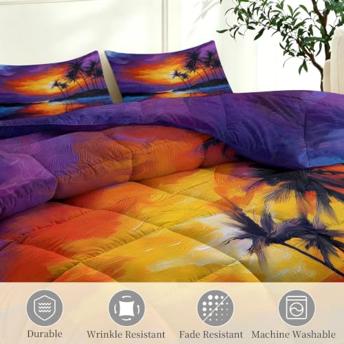 Edredón multicolor de todas las estaciones lavable con dos fundas King 4