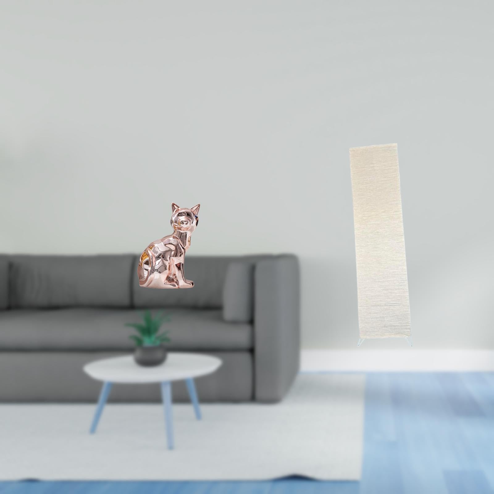 Cat Figurine Lamp Shade Sculpture for Living Room Fireplace Ornament Animal Art Craft Standing Light Cover Decor-image-20