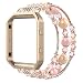 Simpeak Compatible for Fitbit Blaze Band with Frame, Replacement Fashionable Beaded Elastic Bracelet Band Strap for Fit bit Blaze Smartwatch - Large(7.28"),Pink