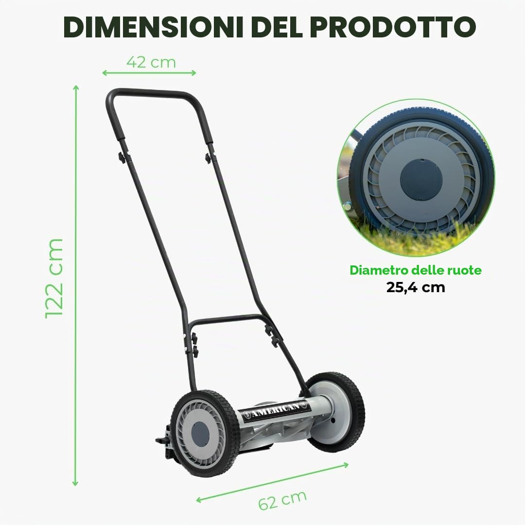 American Lawn Mower 1815-18 45,7 cm 5 lame a spinta tosaerba tosaerba, nero