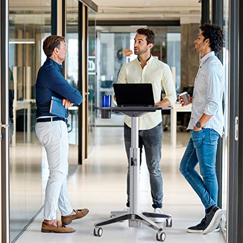 Ergotron – LearnFit Mobile Standing Desk, Adjustable Height Small Rolling Laptop Computer Sit Stand Desk with Wheels for Classroom, Office, Medical or Home Use – Adjusts from 33 to 49 Inches – Grey