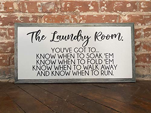 Laundry Room Decor, Custom Canvas, You've Gotta Know When To Hold 'Em, Perfect Housewarming Gift