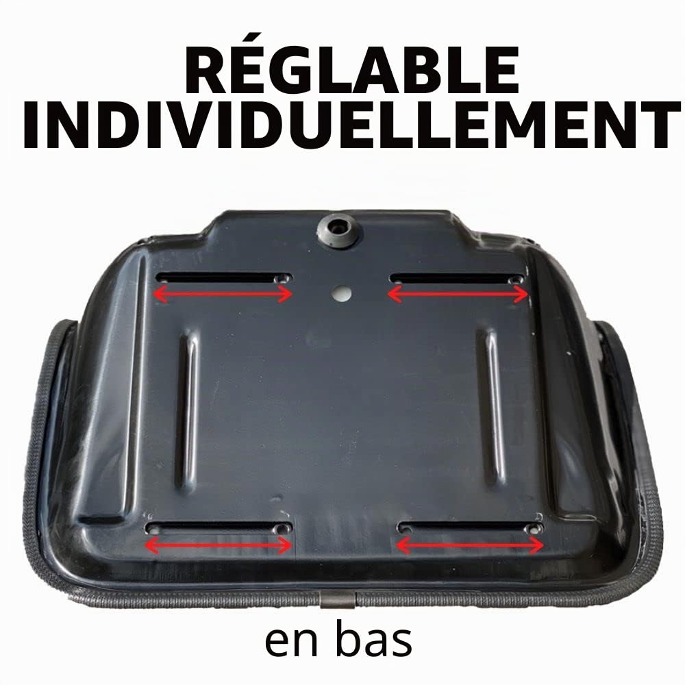 Coque d'assise pour tracteur KS 560, PVC, noir, largeur 49,6 cm