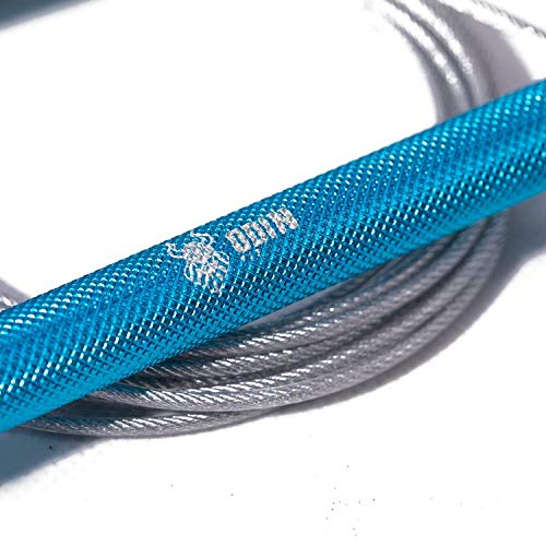 Corda de Pular Speed Rope Ajustável em Alumínio Azul Recartilhado - Odin Fit