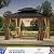 Modern Shade Wood Gazebo 10x12 with Double Galvanized Steel Roof