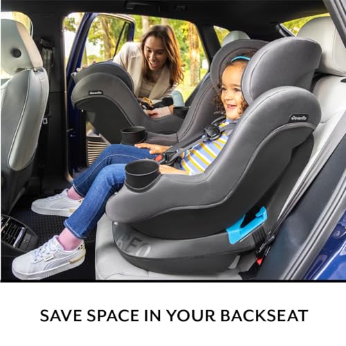 Image of Evenflo REO by Revolve360 Rotating Convertible Car Seat with Quick Clean Cover, Infant to Toddler, Forward and Rear Facing, Compact Design, One-time Install (Chelsea)