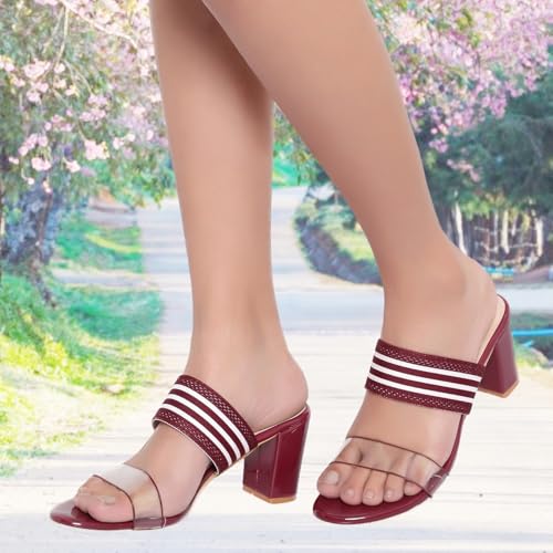 Image of Action Women's Black Suede Platform Sandals| Stiletto Heel| Clear Strap with Striped Band| Ankle Strap Design Black
