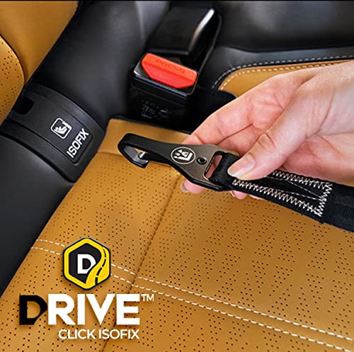 EzyDog Anschnallgurt Hund Auto – Click ISOFIX Hundeanschnaller für den Kofferraum, verstellbar, kompatibel mit Hundegeschirr – Hundegurt Auto aus Nylon für Reisen (60–100 cm, Schwarz)