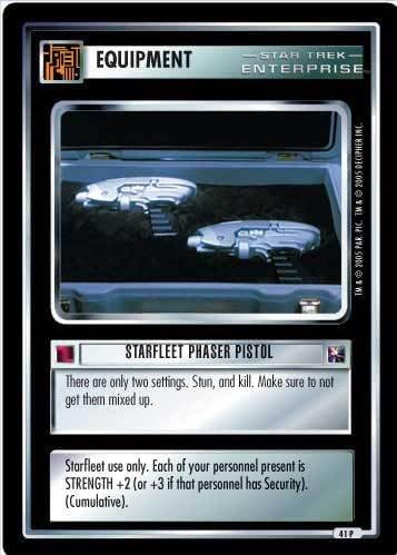 Decipher Star Trek CCG 1E Enterprise Collection FOIL Starfleet Phaser Pistol 41P