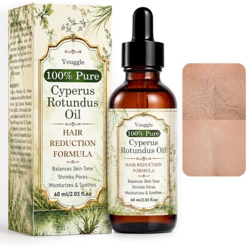 100% Pure Cyperus Rotundus Oil for Hair Removal, Ingrown Hair Treatment, Hair Removal Oil, Shaving Oil for Women and Men, Helps Reduce Hair Regrowth, Moisturizes & Soothes Skin, 2.03 fl oz