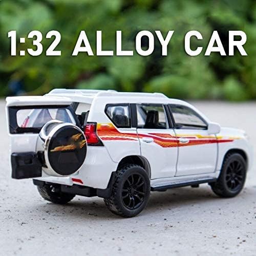 Image of 1:32 Scale Toyota Prado Toy Car | Metal Pullback Diecast Car for Kids with Openable Doors, Sound, Light Effects Toy for Car Enthusiasts (Color As Per Available),black