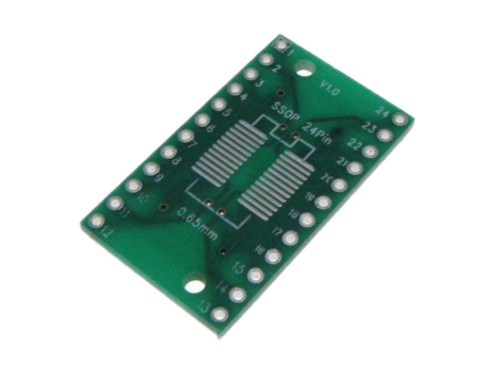 Pack 5 Placas Adaptadoras SOP24/SSOP24 A DIP - Paso 0.65mm Y 1.27mm, Para Prototipado Electrónico