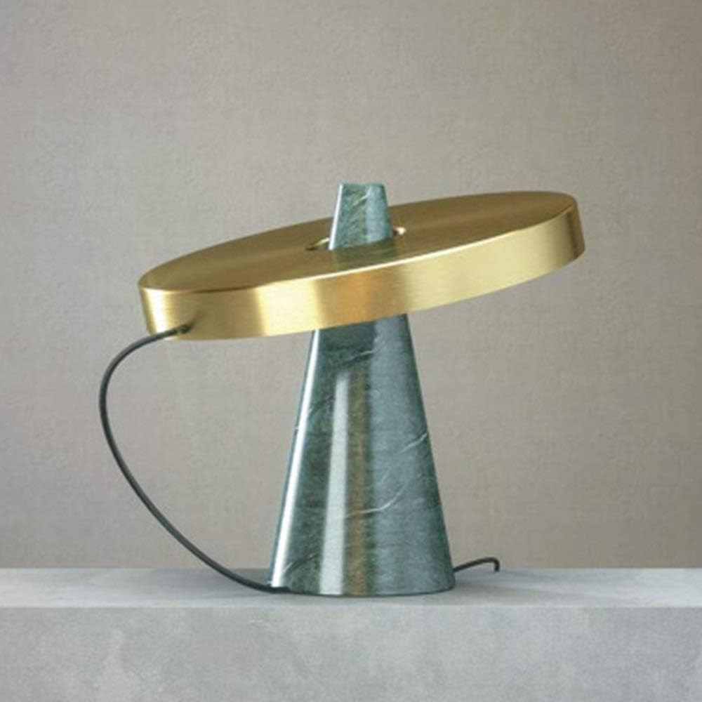 DFAEEKIYO Table Lamp American Retro Green Marble Golden Metal Nordic Modern Living Room Bedroom Bedside Restaurant Hotel