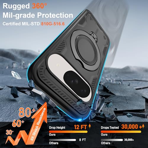 Coque Google Pixel 10 compatible MagSafe antichoc béquille noire - 4