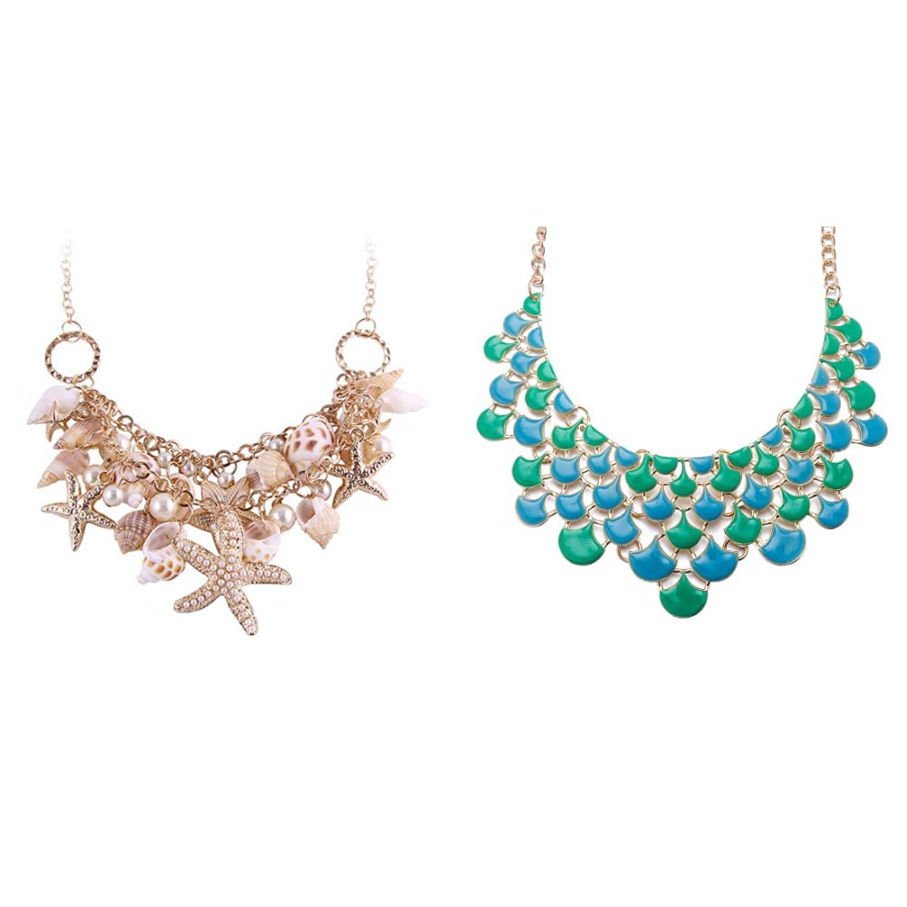 Yellow ChimesChoker Necklace for Women Retro Bohemia Leaves Blue Green Choker Necklace for Women and Girls Gold-Plated Choker Necklace for Women