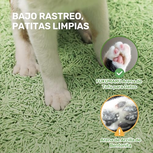 Miniatura 7 de Fukumaru Arena De Tofu Para Gatos 10.8kg - Arena Aglomerante Para Gatos, Control De Olores Con Aroma De Té Verde, Libre De Polvo Y Fácil De Aglomerar, Desechable En El Inodoro