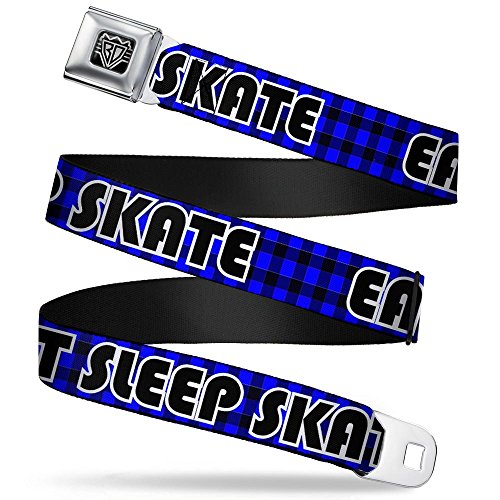 Cinturón de seguridad Buckle-Down azul a cuadros para amantes del skate urbano