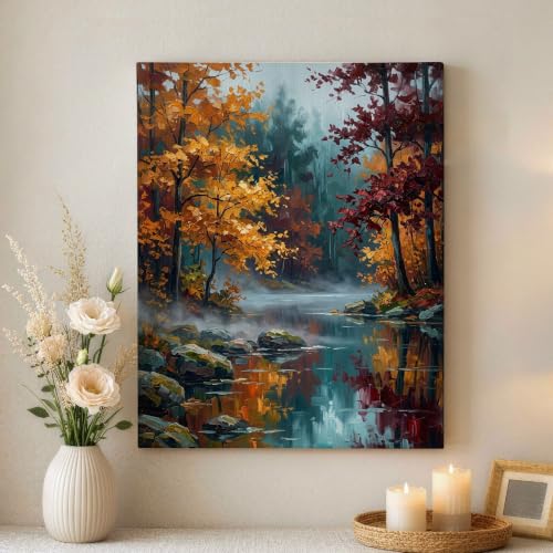Lienzo decorativo otoño realista para dar calidez a tu salón