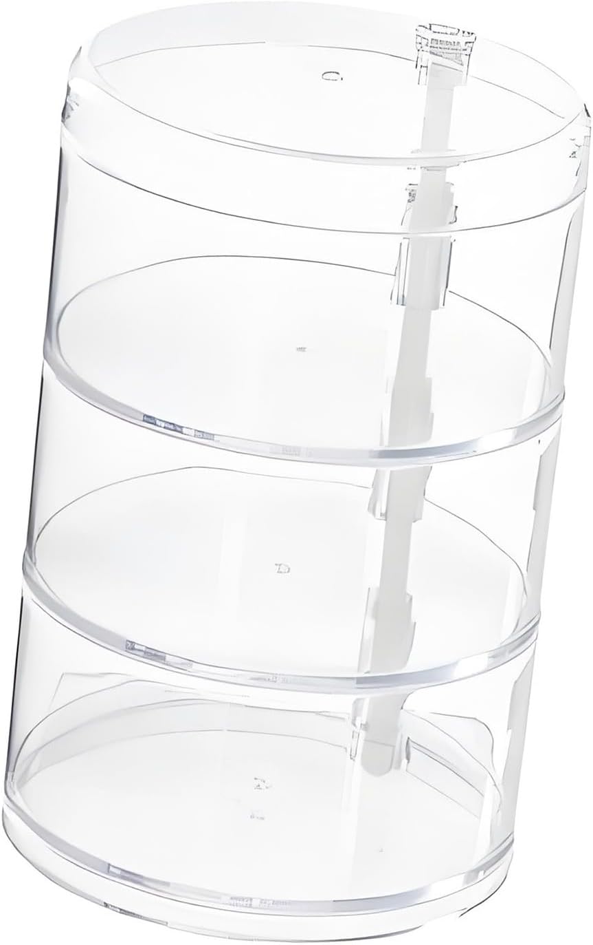 Space Saving Rotating Organizers Box with Clear Layers for Quick Viewing and Portable Storage Multilayer Storage Box
