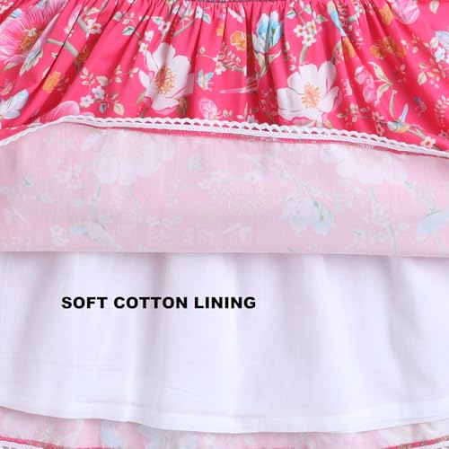 Image of Mama&Bebe Summer Dress for Girls with Cotton Soft Lining | Printed Fit & Flare Kids Outfit with Cute Bow Detail | Comfortable Breathable Party & Outing Dress for Toddlers and Little Girls