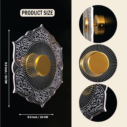 Image of Lamp master Florenza 3-in-1 LED Wall & Ceiling Light | Decorative Gold Mandala Lamp | Elegant Wall Sconce for Bedroom, Living Room, Hallway, Gallery | 1 Year Warranty