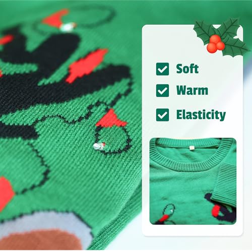 Blackbark Led Ugly Christmas Sweater - Light Up, Novelty Long Sleeve, Funny Knitted Pullover With Lights For Men Women 5 Blackbark Led Ugly Christmas Sweater