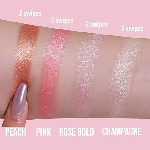 Miniatura 5 de Paleta de resaltadores Vortex de gran tamaño de 4 pulgadas para cara, cuerpo, mejillas, ultra brillante, compacto, sin talco, iluminador brillante