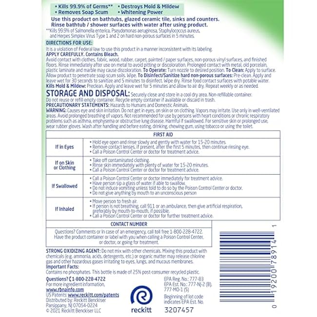 Lysol Multi-Purpose Cleaner Sanitizing and Disinfecting Spray with Bleach, All Purpose Cleaning Spray for Bathrooms and Kitchens, 32oz