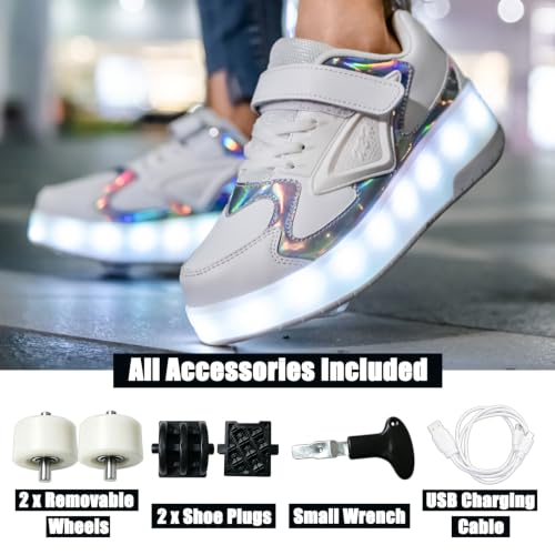 Image of Ylllu Kids LED Roller Skate Shoes with Wheel Light up Roller Shoes Gift for Girls Boys Children