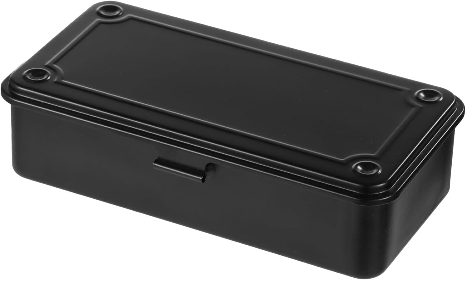 Rectangular Empty Hinged Metal Tool Box, Steel Storage Box With Hinged Lid, Metal Container For Stationary, Office Supplies, Metal Storage Organizer For Pens, Pegs, Metal Fittings, Scrapbook Stamps