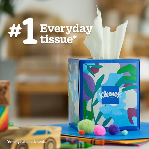 Image of Kleenex Trusted Care Facial Tissues, 4 Cube Boxes, 70 Tissues per Box, 2-Ply (280 Total), Packaging May Vary