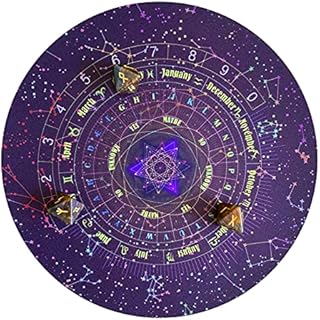 Xzbling Tarot Tablecloth, 22cm Tarot Card Cloth Divination Card Pad Divination Ceremony Rubber Pad Nordic Starry Sky Letters and Numbers Rubber Pad for Divination, Psychological Counselor