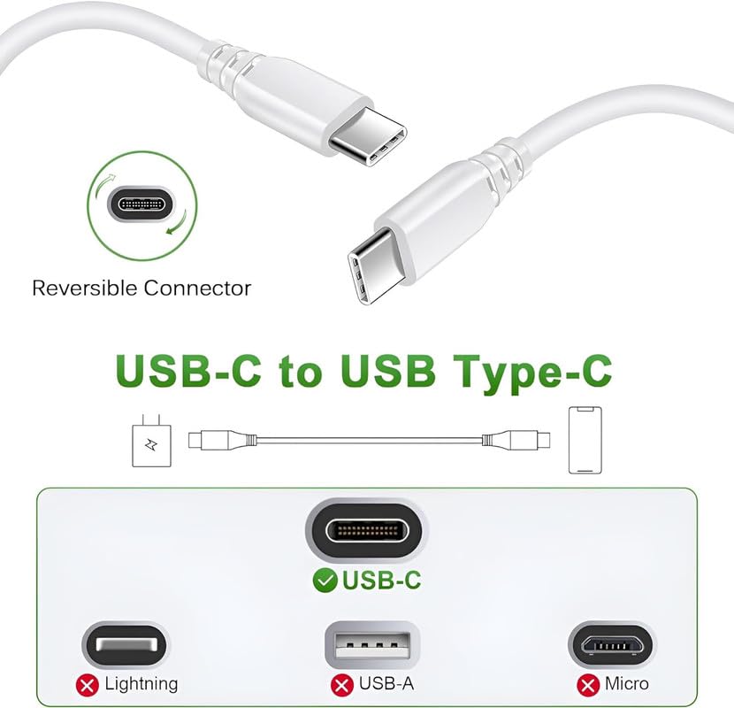 Image of 25W Type C Charger for Samsung Galaxy M55 5G | USB C to C Port Super Fast Charging Adapter for Galaxy Tab S9 Ultra /S9 Fe /S9 plus /S9 /A9 /A9 Plus /S8, 25 w Quick Mobile Phone Adaptor USB-C Device, White