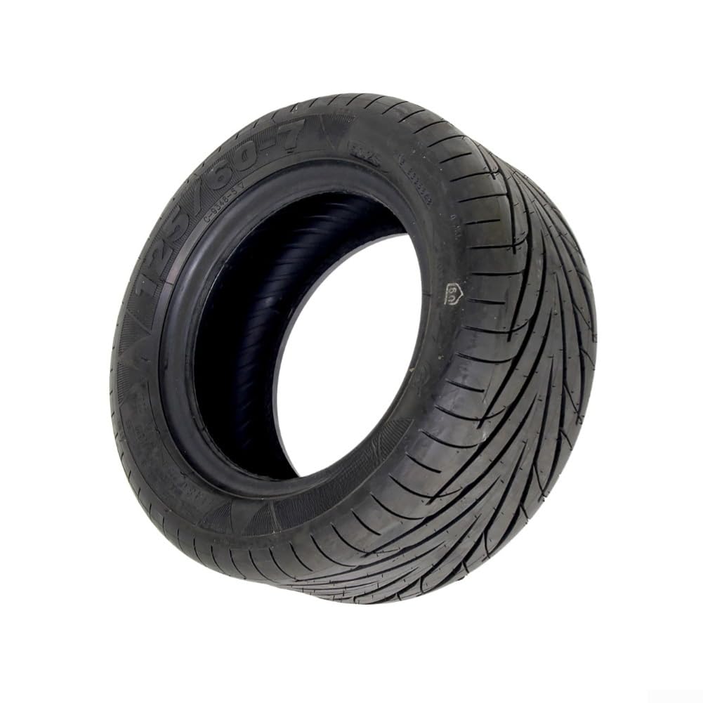 NexRen Pneumatico di ricambio per scooter 125/60-7, ruota in gomma senza camera d'aria con assorbimento degli urti antiscivolo, nero 1 set di pneumatici nero
