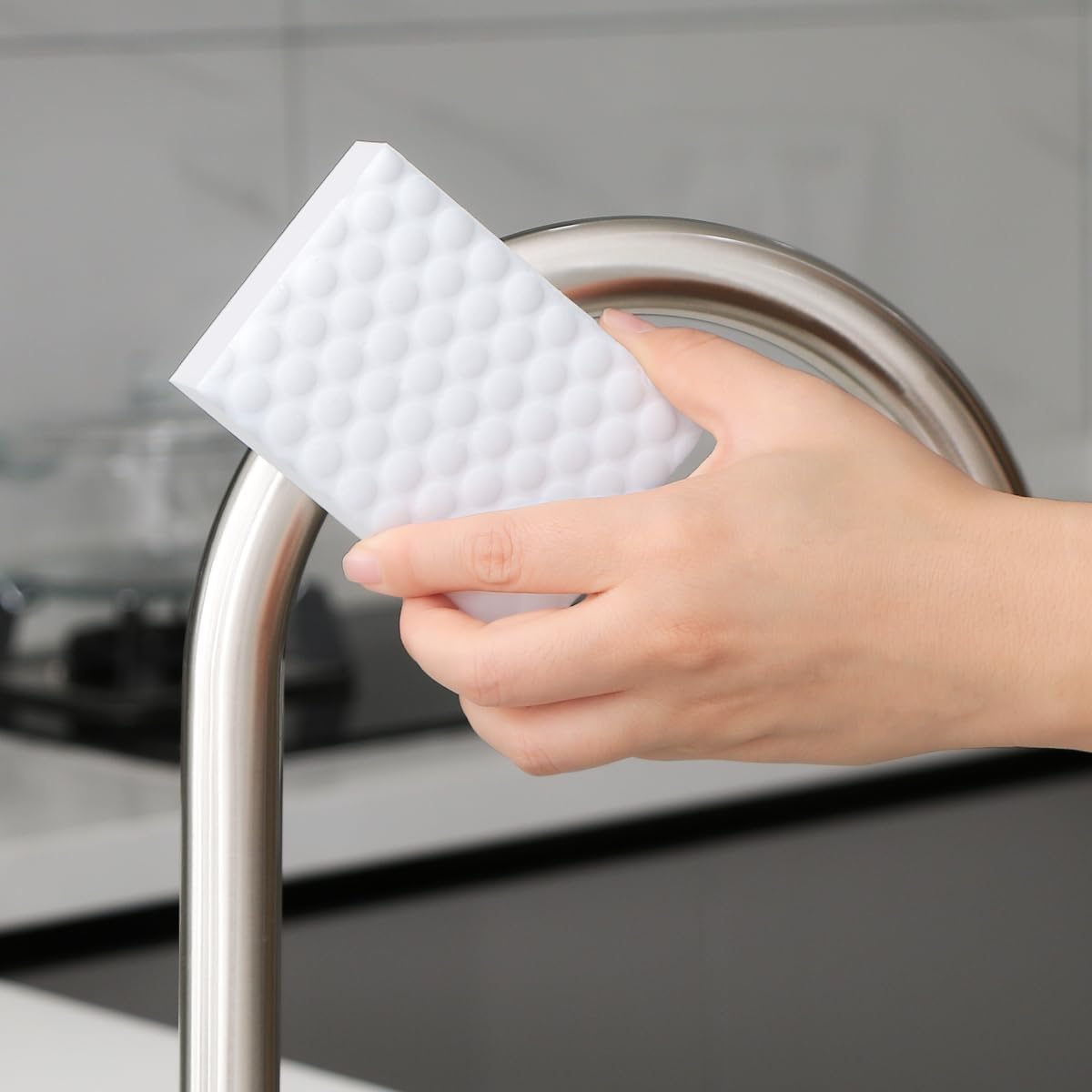 KHAMKARI Magic Eraser Cleaning Sponge | Pack of 5 | Chemical-Free, Sponges Multi-Purpose Wipe for Effortless Cleaning of Kitchen, Bathroom, Walls, Shoes & More β Tough on Stains, Gentle on Surfaces 1
