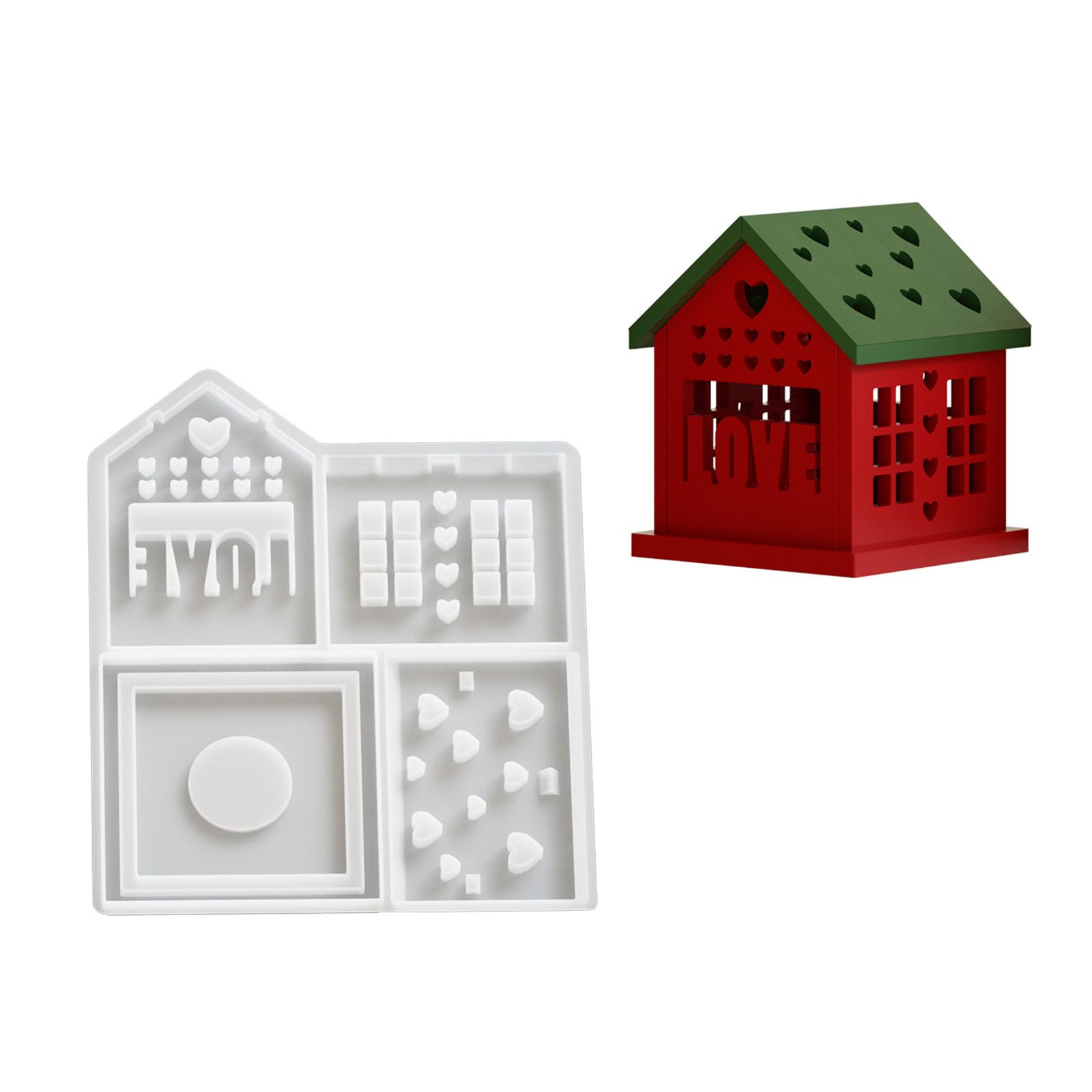 Zeizafa Love Crafting Molds Unique House Shape Night Light Stand Molds Silicone Molds Resin Art Moulds Silicone Texture For Craft