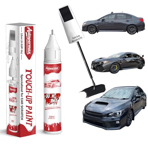 Autopermax 61K Dark Gray Metallic Car Touch Up Paint for Subaru, Color Accurate Two-In-One Car Paint Scratch Repair Pen, Professional Scratch Remover for Vehicles Chips and Nicks Scuff