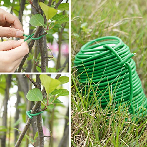 Decoroca Garden Flexible Wire Tie, Soft Twist Plant Ties 65.6' - Green Support Plant Vines For Supporting And Fixing Garden Planting Branches Vines & Stems And Organize Data Wire #TOP2