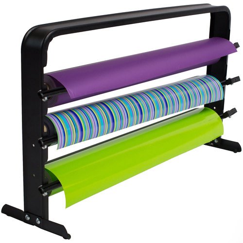 30" 3 Roll Counter Top Gift Wrap Dispenser & Cutter Matte Black