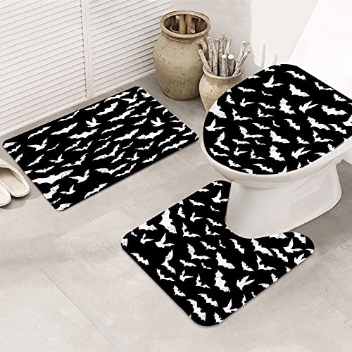 URSOPET Badezimmer Set, rutschfeste Badematte und WC-Vorleger-Set, Halloween-Gothic weich, wasserabsorbierend,WC… – Bild 4