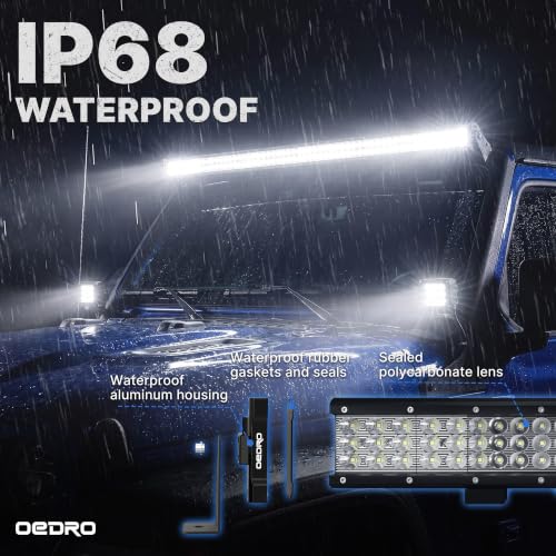 Image of OEDRO 52 Inch Triple-Row LED Light Bar with 4 inch Driving Light Pods (2 Pack)