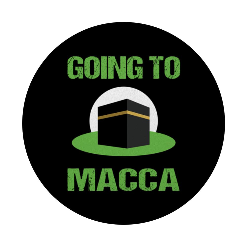 Going to Makkah- Islamic Hajj Umrah Pilgrimage, macca PopSockets Adhesive PopGrip, Black - Image 3