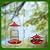 QZLOHOM Three-Tier Metal Hanging Bird Feeder Durable and Sturdy, red Finish Large Capacity with Perch Mesh Design Features Drainage Holes (Red)