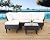 5 Pieces Patio Furniture Sets Outdoor Sectional Sofa Rattan Chair Wicker Conversation Set for Outdoor Backyard Porch Poolside Balcony Garden Furniture with Coffee Table,Khaki Cushion
