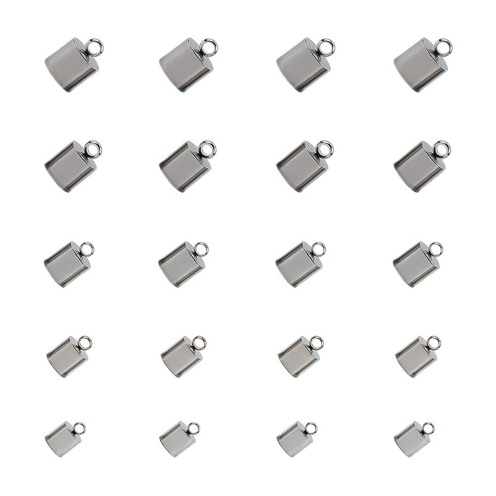 100 Embouts De Cordon Acier Inoxydable UNICRAFTALE - 1mm Diamètre Intérieur Pour Bijoux DIY