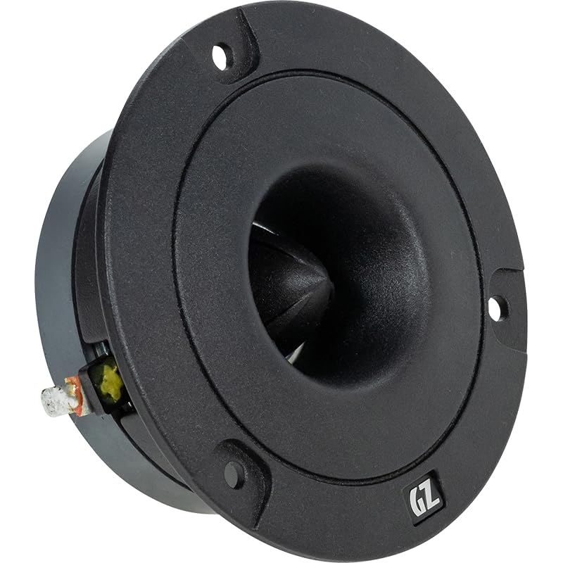 Ground Zero GZCT 3500XII-B Competition Series - Tweeter de compresión de alto rendimiento de 3,2 ohmios | 100 dB | 100 W máx. | Bocina de aluminio | Bobina de sonido CCA de 25 mm | Incluye filtro de