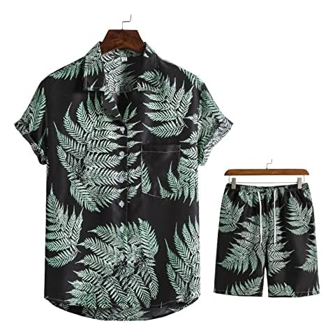 Conjunto de chándal de Camisa de Planta de Verano para Hombre Cover