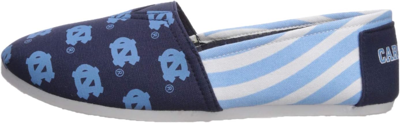 FOCO North Carolina Tar Heels NCAA Womens Stripe Canvas Shoes - M