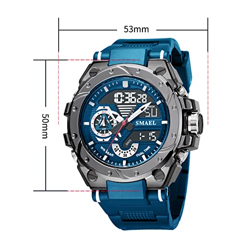 Montre militaire bleu SMAEL 8060 idéale pour le sport et l'aventure